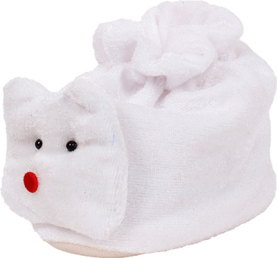 

Ole Baby Snowy Man Soft Velvet Furry Friend Smiling Cartoon Booties(Toe to Heel Length - 10 cm White)