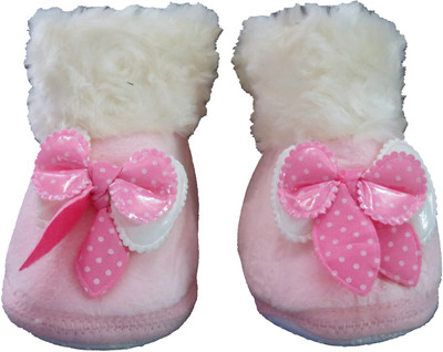 

Neska Moda Bow 0 To 12 Month Baby Booties(Toe to Heel Length - 10 cm Pink)