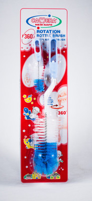 

Camera Baby Corporation CAMERA NEW-SAFE 360° ROTATION BOTTLE BRUSH WITH NIPPLE BRUSH,HANDLE ROTATES FOR EASY, THOROUGH CLEANING(10080)(Red, Blue), Blue;red