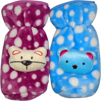 

Littly Premium Fur Bottle Covers, Pack of 2(Blue, Purple