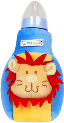

Ole Baby Loin Face Soft Attractive Cute Plush Velvet Milk Feeding Bottle Cover With Twins Handle upto 500ml(Yellow