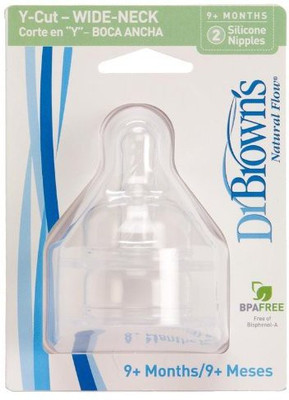 

Dr. Brown's Natural Flow Y Cut Wide Neck Nipple Medium Flow Nipple(Pack of 2 Nipples)