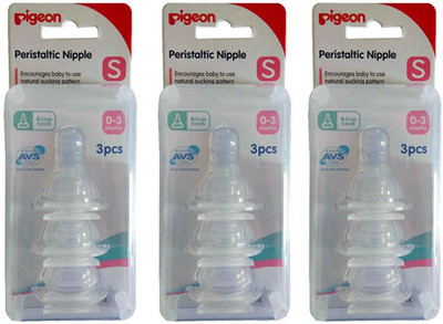 

Pigeon Peristaltic Small Size nipple (Pack Of 3) Slow Flow Nipple(Pack of 3 Nipples)
