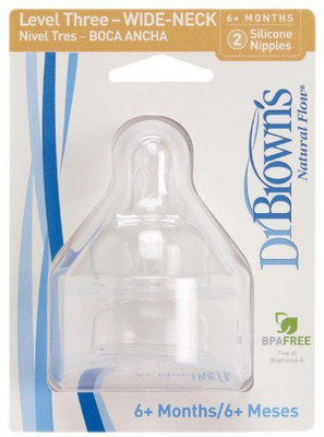 

Dr. Brown's Natural Flow Level 3 Wide Neck Nipple Medium Flow Nipple(Pack of 2 Nipples)