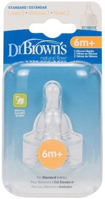 

Dr. Brown's Natural Flow Level 3 Standard Nipple Medium Flow Nipple(Pack of 2 Nipples)