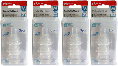 

Pigeon Peristaltic Medium Size nipple (Pack Of 4) Medium Flow Nipple(Pack of 4 Nipples)