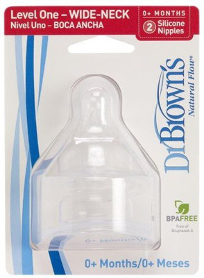 

Dr. Brown's Natural Flow Level 1 Wide Neck Nipple Medium Flow Nipple(Pack of 2 Nipples)