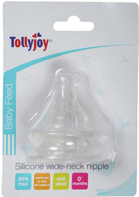 

Tollyjoy Silicone Wide Neck Teats (X-Cut) New Born Flow Nipple(Pack of 2 Nipples)