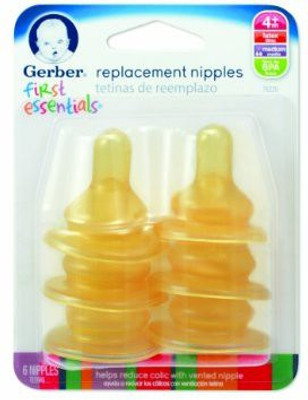 

Nuk Gerber First Essential Latex Nipples Medium Flow Nipple(Pack of 6 Nipples)