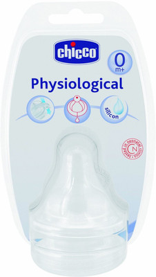 

Chicco PHYSIOLOGICAL SILICON TEAT WITH ANTI-COLIC VALVE REGULAR FLOW 2PCS New Born Flow Nipple(Pack of 2 Nipples)