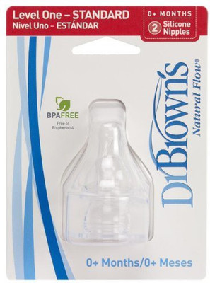 

Dr. Brown's Natural Flow Level 1 Standard Nipple Medium Flow Nipple(Pack of 2 Nipples)
