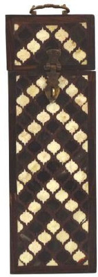 

Artlivo Persian Inlay Wine Box Wooden Bottle Rack Cellar(Brown, White, 1 Bottle)