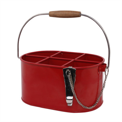 

Elan Iron Bottle Rack Cellar(Red, 6 Bottles)