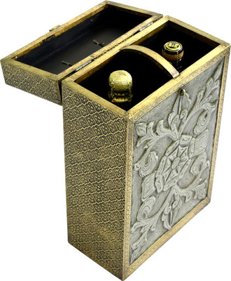 

Parikhya Wooden Bottle Rack Cellar(Silver, 2 Bottles)