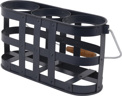 

Elan Iron Bottle Rack Cellar(Grey, 3 Bottles)