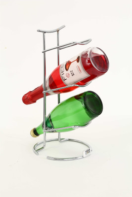 

Home Care Stainless Steel Bottle Rack Cellar(Silver, 3 Bottles)