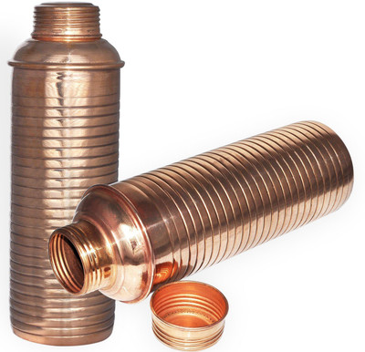 

Terashopee Opaque 800 ml Water Bottles(Set of 2, Gold)
