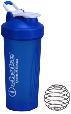 

iShake Blue Body White Handle 008 gym bottle 600 ml Shaker(Pack of 1, Blue, White)