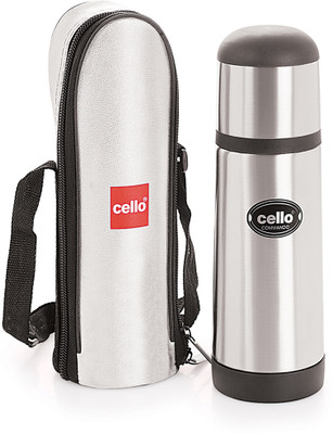 cello Commando 750 ml Flask(Pack of 1, Silver, Black, Steel)
