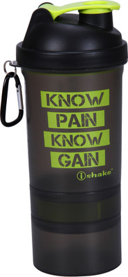 

iShake jazzy500 500 ml Shaker(Pack of 1, Black), Black green