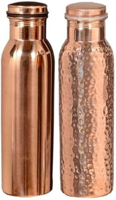 Royal Merchant pure copper water bottle(set of 2) 1000 ml Bottle(Pack of 2, Brown, Copper)