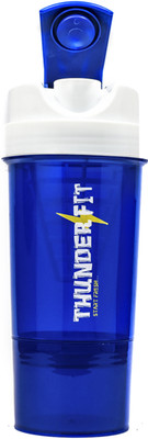 

THUNDERFIT 280-BLUE-III ORIGNAL GYM AND PROTEIN 750 ml Shaker(Pack of 1, Green), Green and black