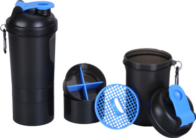 

iShake Soot Body Blue Lid 019 gym bottle 500 ml Shaker(Black, Blue)