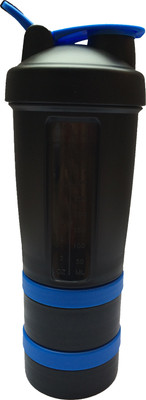 

UDAK Two Storage 500 ml Shaker(Pack of 1, Black, Blue)