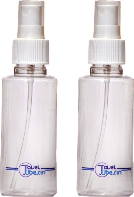 Traveltubes empty refillable plastic spray 100 ml Bottle(Pack of 2, White) at flipkart
