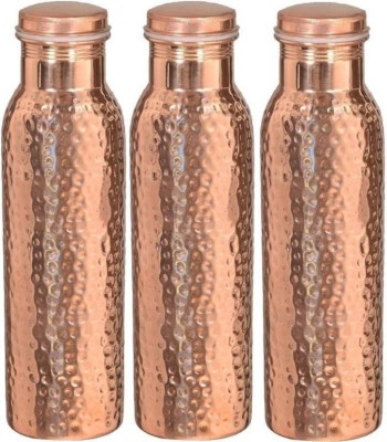 royal merchant copper hammered bottle 1000 ml Bottle(Pack of 3, Brown) at flipkart
