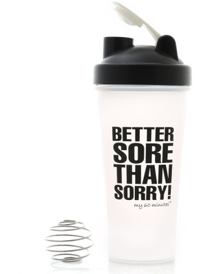 

My 60 Minutes Gym Shaker 600 ml Shaker(Pack of 1, White), Black;white