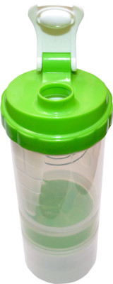 

Sobo Shaker Gym Bottle With Tablet And Protein Storage 500 ml Shaker(Pack of 1, Green)