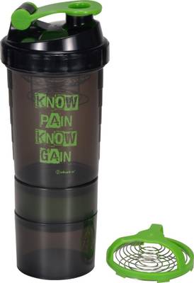 iShake Black Body Green Lid Speed 2 Storage gym bottle 500 ml Shaker