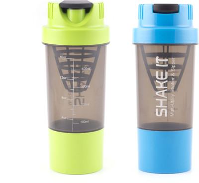 

HAANS shakeit 500 ml Shaker(Pack of 2, Green, Blue), Blue;green