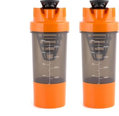 HAANS Shakeit 1000 ml Shaker  (Pack of 2, Orange, Plastic)