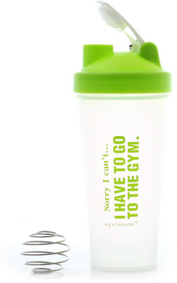 

My 60 Minutes Gym 600 ml Shaker(Pack of 1, White), Green