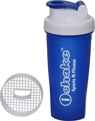 

iShake Blue Body White Cap Combatant gym bottle 600 ml Shaker(Pack of 1, Blue, White)