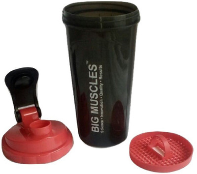 

BIG MUSCLES Protein Shaker 700 ml Shaker(Pack of 1, Black, Red)