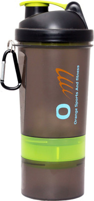 

Orange Sports 2 storage 500 ml Shaker(Pack of 1, Black, Green)