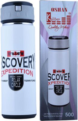 

Kaliber Oshan - 500 Thermosteel - Double Body White - Hot & Cold - Easy to carry, Easy to use, for Tea, Coffee, Milk, Hot water, Cold Water 500 ml Water Bottle(Set of 1, White)