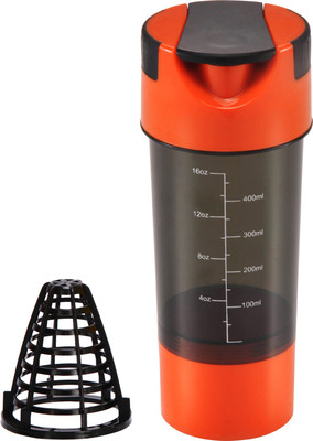 iShake Best gym bottle Cup 500 ml Shaker(Pack of 1, Black, Orange) available at flipkart for Rs.254