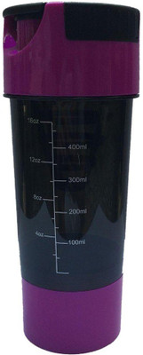 

ITH gym sipper 400 ml Shaker(Pack of 1, Purple, Black), Black;maroon