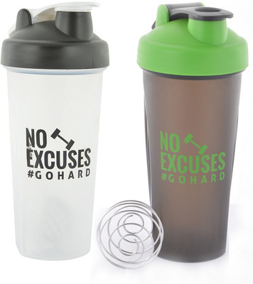 

DOXEY Body Shaker Combo 600 ml Shaker(Pack of 2, Multicolor), Green;white