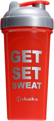 

iShake Red Body Silver Cap Verve gym bottle 600 ml Shaker(Pack of 1, Red, Silver), Grey;red