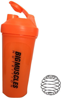 

BIG MUSCLES My gym 600 ml Shaker(Pack of 1, Orange)
