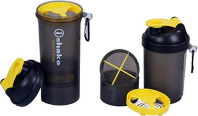 

iShake Soot Yellow 019 blender gym bottle 500 ml Shaker(Black, Yellow)