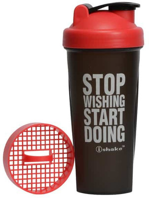 

iShake Combatant gym bottle 600 ml Shaker(Pack of 1, Red, Black), Black;red
