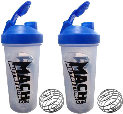 

Mach Nutrition PP5PP5 650 ml Shaker(Pack of 2, Clear, Blue), Blue cap;transparent