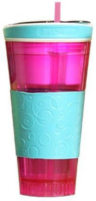 

Shrih 2 in 1 Snack Drink Cup Snackeez 550 ml Sipper(Pack of 1, Pink), Blue pink