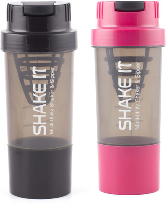 

HAANS shakeit 500 ml Shaker(Pack of 2, Black, Pink)